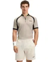 Hugo Boss Boss By  Men's Jersey Zip-neck Slim-fit Polo Shirt In Neutral