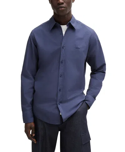 Hugo Boss Boss By  Men's Kent Collar Regular-fit Dress Shirt In Navy