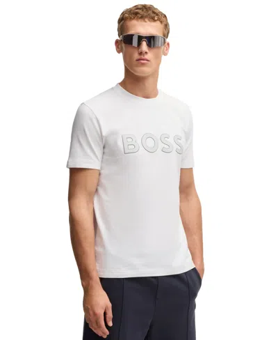 Hugo Boss Boss By  Men's Large Logo Regular-fit T-shirt In White