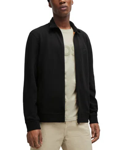 Hugo Boss Boss By  Men's Logo Badge Zip-up Jacket In Black