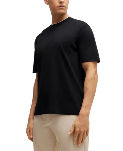 Hugo Boss Boss By  Men's Logo Collar Relaxed-fit T-shirt In Black