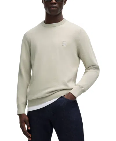 HUGO BOSS BOSS BY HUGO BOSS MEN'S LOGO CREW-NECK SWEATER