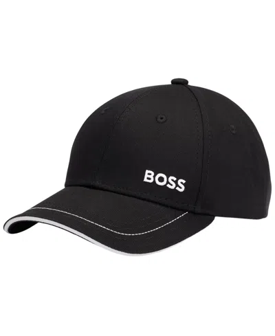 Hugo Boss Boss By  Men's Logo Detail Cotton-twill Cap In Black