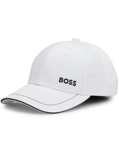 Hugo Boss Boss By  Men's Logo Detail Cotton-twill Cap In White