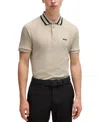 Hugo Boss Paddy Mens Organic Cotton Polo With Contrast Logo Details C In Open White 131