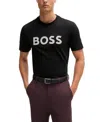 Hugo Boss Boss Tiburt 354 Logo Print T Shirt In Black