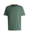 Hugo Boss Slub-cotton T-shirt With Logo Detail In Light Green