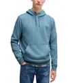 Hugo Boss Cotton-terry Hoodie With Logo Patch In Open Blue