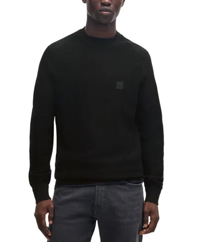 Hugo Boss Boss By  Men's Logo Patch Regular-fit Sweater In Black