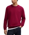Hugo Boss Westart Mens Crew Neck Sweatshirt With Logo Patch In Open Red