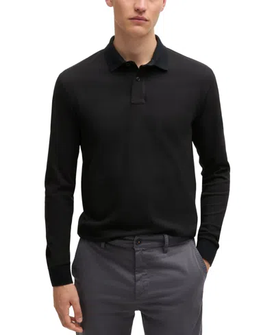 Hugo Boss Boss By  Men's Logo Patch Slim-fit Polo In Black