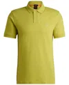 Hugo Boss Stretch-cotton Slim-fit Polo Shirt With Logo Patch In Open Green