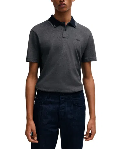 Hugo Boss Boss By  Men's Logo-print Polo Shirt In Dark Blue