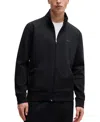 Hugo Boss Skaz Mens Stretch-cotton Full Zip Sweatshirt With Logo Print Nos In Black