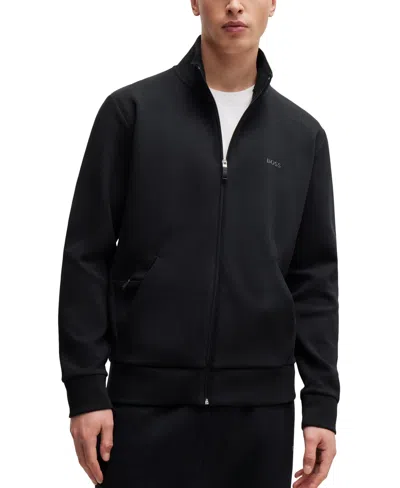 Hugo Boss Boss By  Men's Logo Print Zip-up Sweatshirt In Black