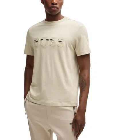Hugo Boss Boss By  Men's Logo Regular-fit T-shirt In Open Beige