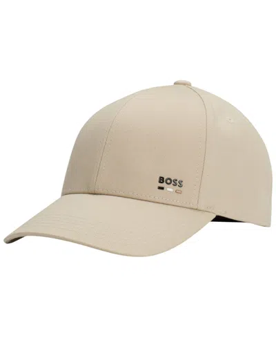 Hugo Boss Boss By  Men's Logo Trim Cotton-twill Cap In Brown
