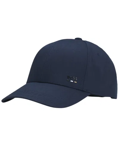 Hugo Boss Boss By  Men's Logo Trim Cotton-twill Hat In Blue
