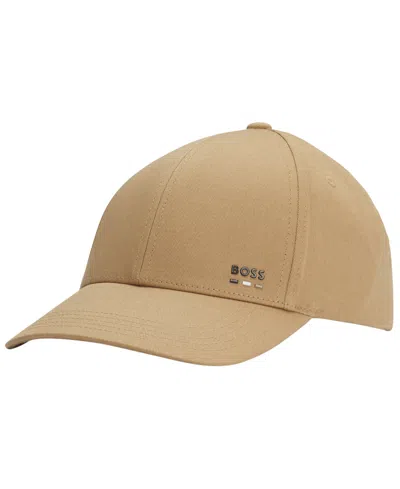Hugo Boss Boss By  Men's Logo Trim Cotton-twill Hat In Brown