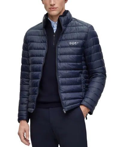 Hugo Boss Boss By  Men's Logo Water-repellent Jacket In Dark Blue