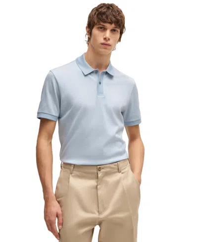 Hugo Boss Boss By  Men's Mercerised-cotton Polo Shirt In Blue