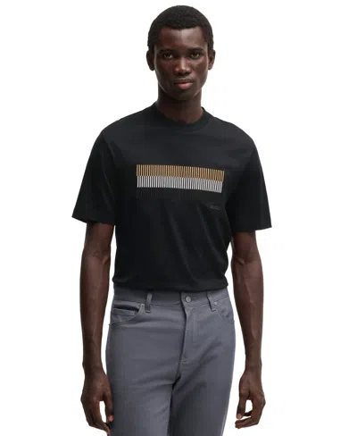 Hugo Boss Boss By  Men's Mercerized-cotton Regular-fit T-shirt In Black