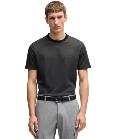 Hugo Boss Boss By  Men's Mercerized-cotton Regular-fit T-shirt In Black