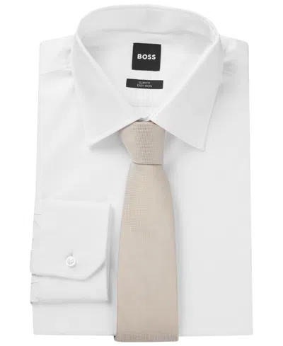 Hugo Boss Boss By  Men's Micro-pattern Jacquard Silk Tie In Open Beige