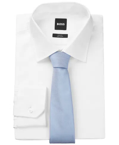 Hugo Boss Boss By  Men's Micro-pattern Jacquard Silk Tie In Open Blue