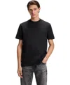 Hugo Boss Boss By  Men's Micro Pattern Mercerized-cotton T-shirt In Black