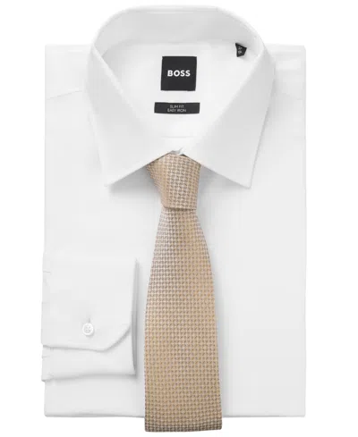 Hugo Boss Boss By  Men's Micro Pattern Silk-blend Tie In White