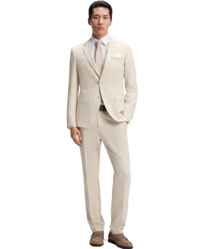 Hugo Boss Boss By  Men's Micro-patterned 2-piece Slim-fit Suit In Neutral