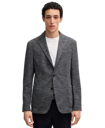Hugo Boss Boss By  Men's Micro-patterned Slim-fit Suit Blazer In Dark Blue