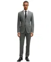 Hugo Boss Boss By  Men's Micro-patterned Stretch Cloth Slim-fit Suit In Open Gray
