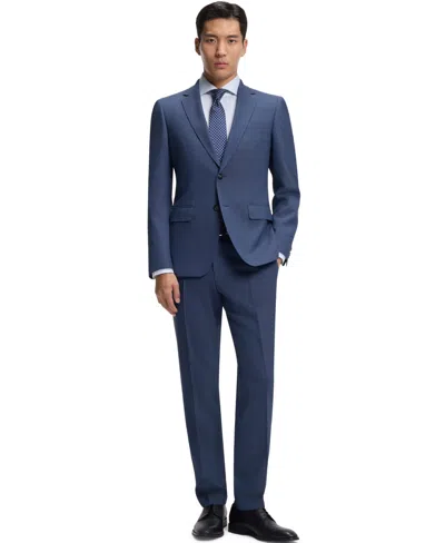 Hugo Boss Boss By  Men's Micro-patterned Stretch Cloth Two-piece Slim-fit Suit In Blue