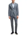 Hugo Boss Slim-fit Suit In A Micro-patterned Wool Blend In Open Blue