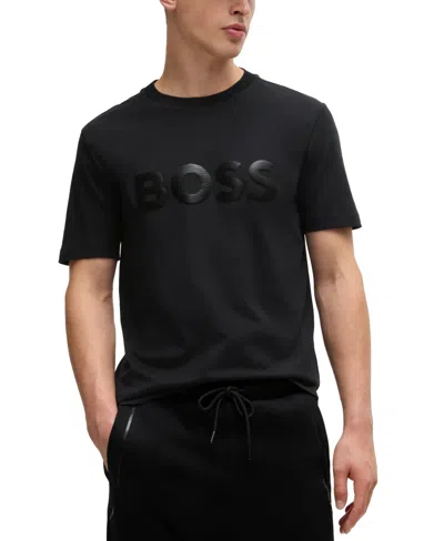 Hugo Boss Boss By  Men's Mirror-effect T-shirt In Black