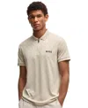 Hugo Boss Boss By  Men's Monogram Jacquard Quick-dry Polo Shirt In Neutral