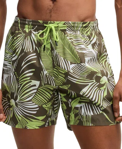 HUGO BOSS BOSS BY HUGO BOSS MEN'S MONOGRAM SWIM SHORTS