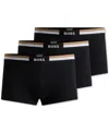 Hugo Boss Three-pack Of Cotton-blend Trunks With Signature Waistbands In Black