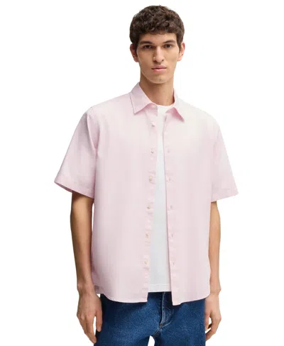 Hugo Boss Boss By  Men's Oxford Cotton Regular-fit Shirt In Open Pink