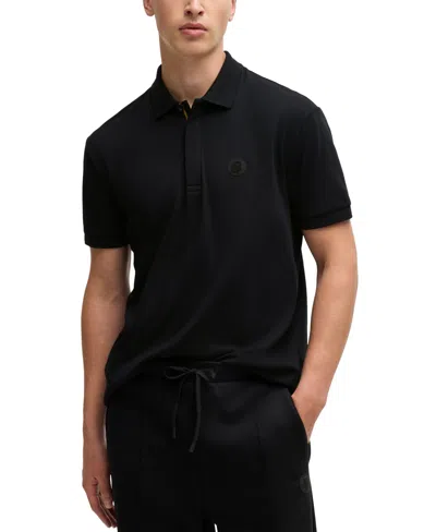 Hugo Boss Paddy Polo Shirt In Cooling Cotton In Black