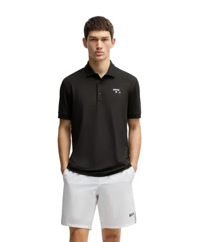 Hugo Boss Boss By  Men's Paddy Stretch-pique Regular-fit Polo Shirt In Black