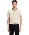 Hugo Boss Boss By  Men's Patterned Collar Pima-cotton Polo Shirt In Neutral