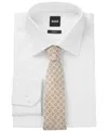 Hugo Boss Boss By  Men's Patterned Jacquard Silk Tie In Open Brown