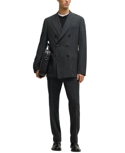 Hugo Boss Boss By  Men's Patterned Slim-fit Suit In Open Gray