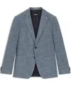 Hugo Boss Patterned Regular-fit Jacket In A Cotton Blend In Gray