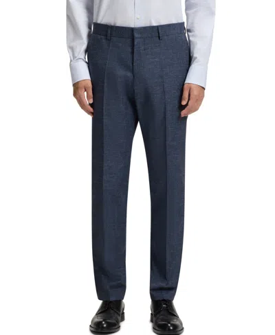 Hugo Boss Boss By  Men's Patterned Stretch Slim-fit Pants In Blue