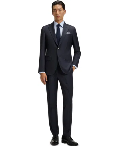Hugo Boss Boss By  Men's Patterned Stretch Wool Slim-fit Suit In Blue