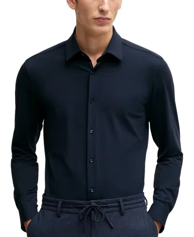 Hugo Boss Boss By  Men's Performance Slim Fit Dress Shirt In Dark Blue